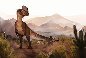 Dilophosaurus Rendered Fullbody