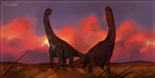 Camarasaurus Rendered Fullbody + Extra Character + Background