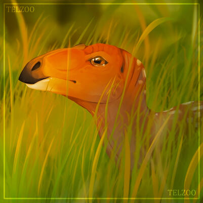 Baby Edmontosaurus Rendered Headshot