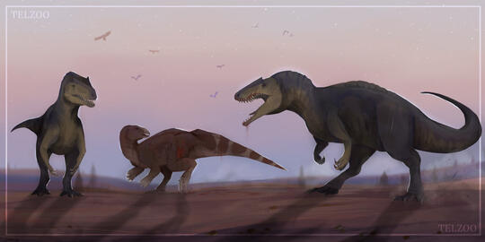 Acrocanthosaurus Fullbody + Background + Extra Character x2