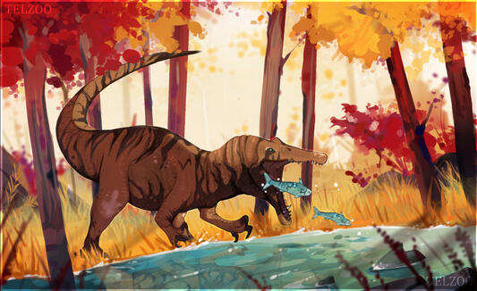 Rendered Suchomimus Fullbody + Character & Background